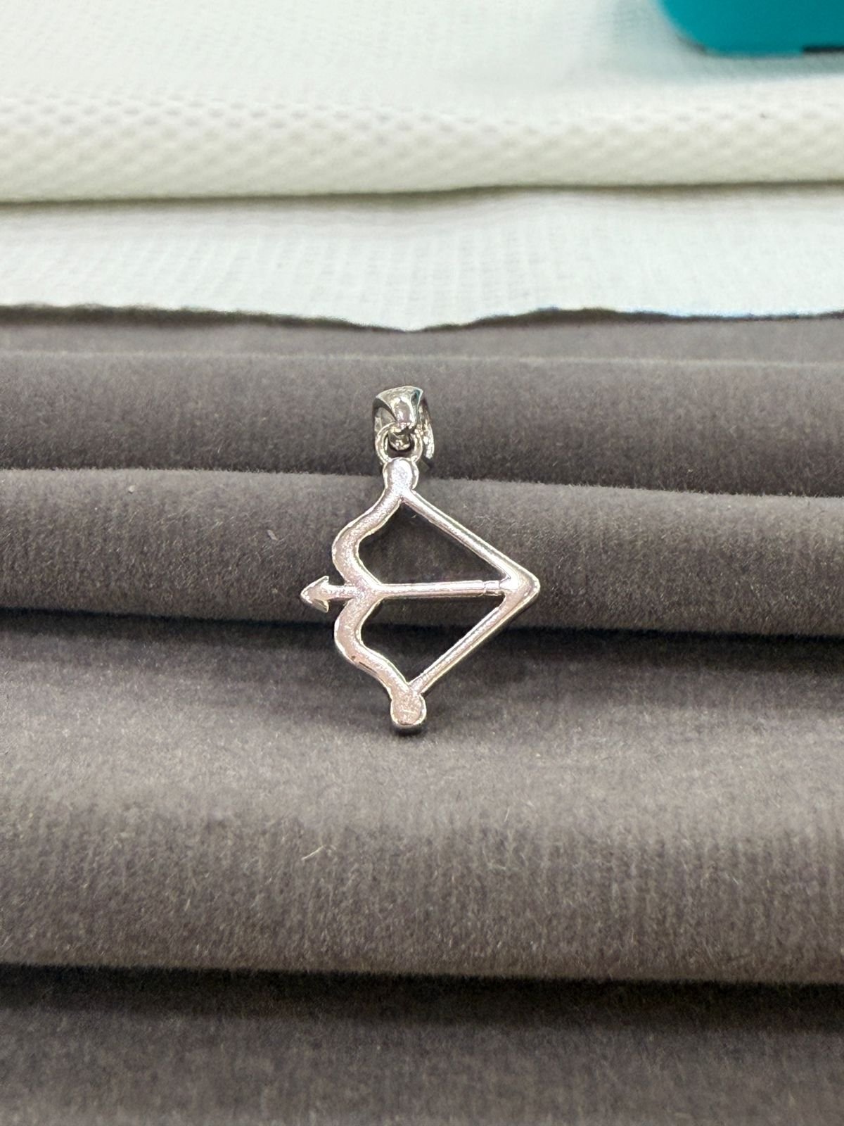92.5 Silver Archer’s Bow & Arrow Sagittarius Zodiac Pendant 